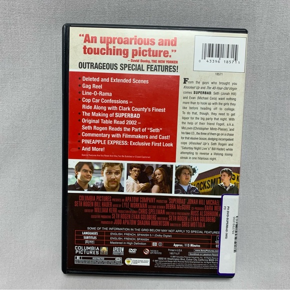 SUPERBAD (DVD) Comedy Jonah Hill Michael Cera Party Funny Movie Date Night - Picture 5 of 7